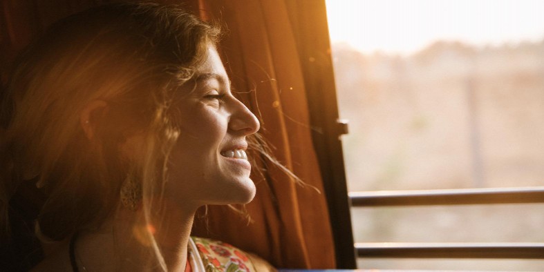 woman on bus