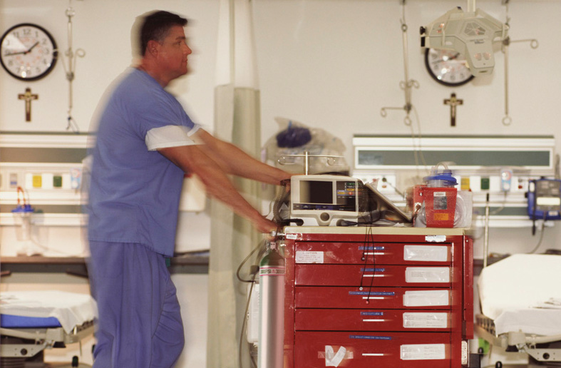 Luxfer medical cylinder in use on the ward