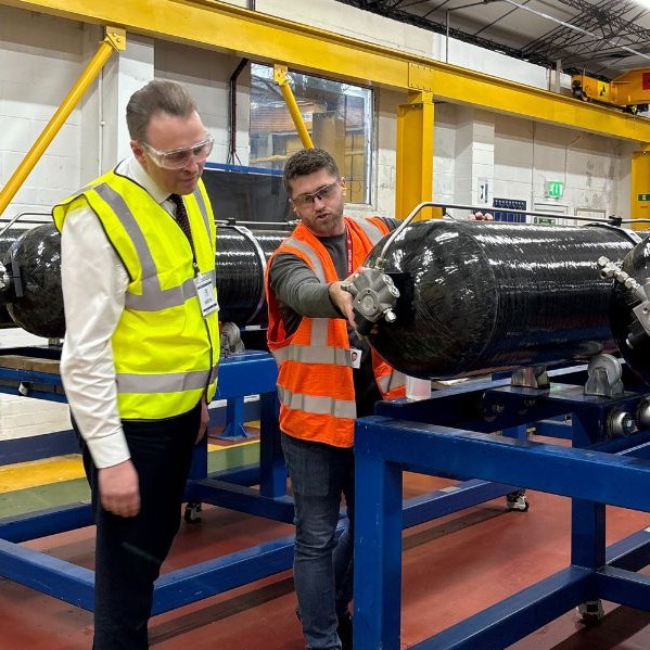 Michael Payne MP at the Luxfer Gas Cylinders Nottingham production facility