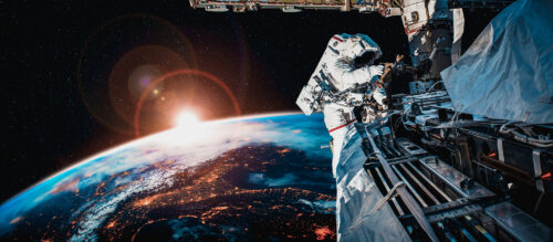 Orbital spacecraft and astronaut demonstrating long-duration life support storage